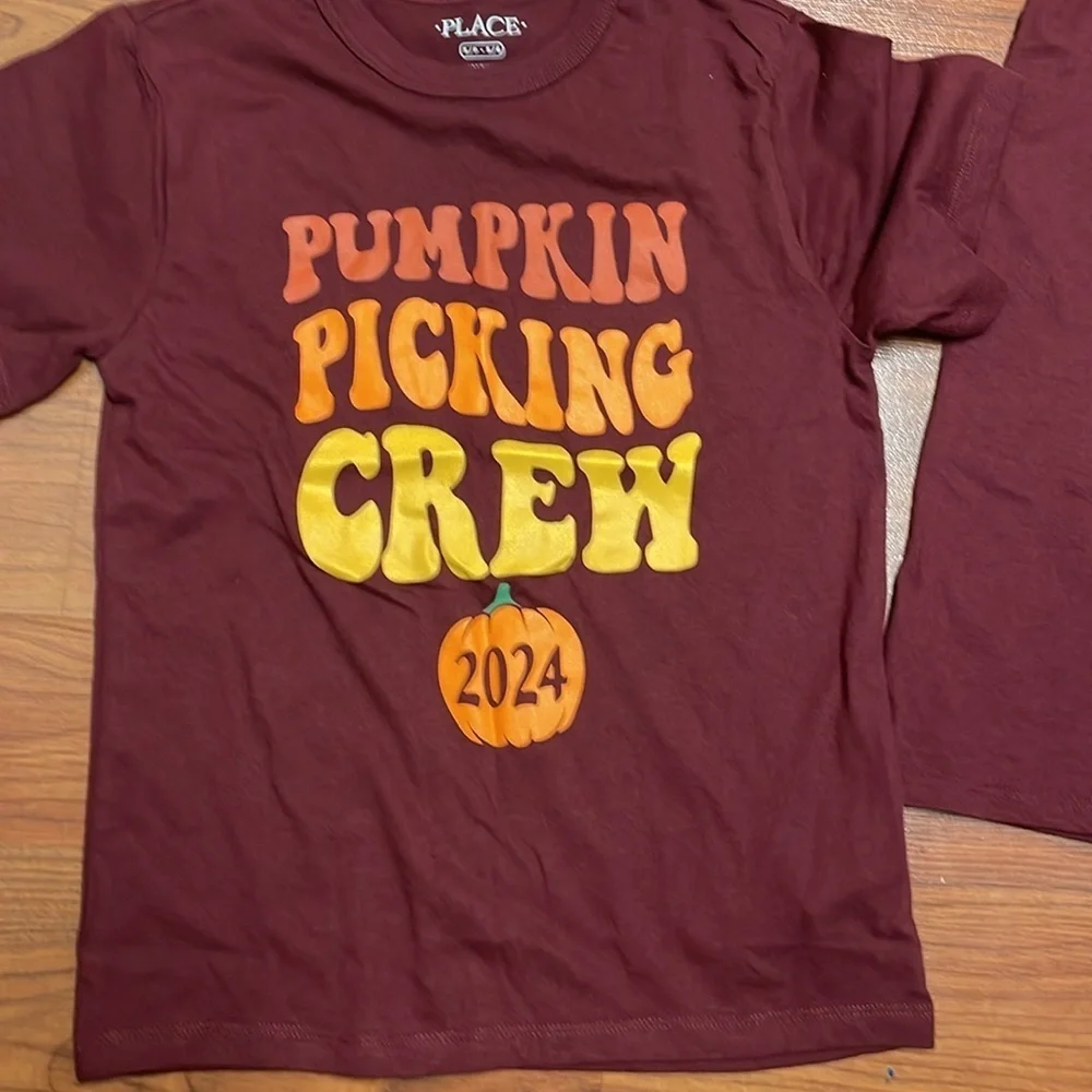The Children's Place Maroon Pumpkin Picking Crew Kids T-Shirt NWT